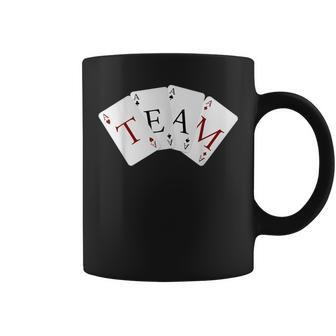 Four Aces Playing Cards Team Gamers Bridge Players Coffee Mug - Monsterry DE