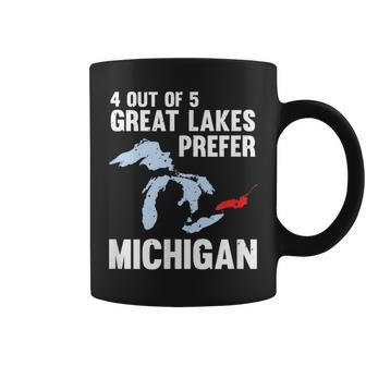 Four Out Of Five Great Lakes Prefer Michigan Coffee Mug - Monsterry CA