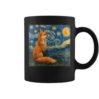 Fox Van Gogh Style Starry Night Coffee Mug - Thegiftio UK
