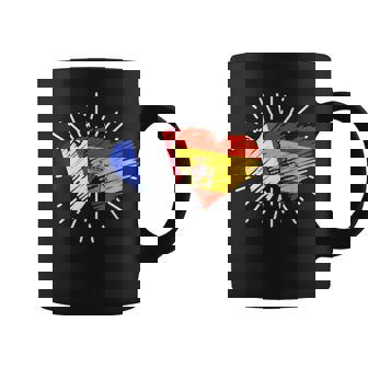 Francia España Amistad Corazon Francia Italiano Taza de café - Regaloses