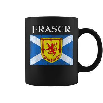 Fraser Clan Scottish Name Scotland Flag Coffee Mug - Seseable