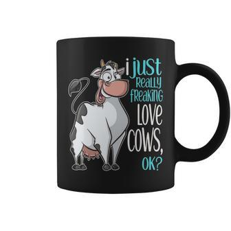I Freaking Love Cows Cow For Kids Adults Coffee Mug | Mazezy