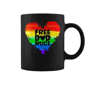 Free Dad Hugs Lgbt Gay Pride Parade Rainbow Flag Fathers Day Coffee Mug - Thegiftio UK