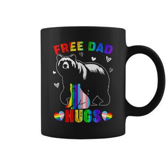 Free Dad Hugs Mama Bear Lgbtq Pride Rainbow Flag Fathers Day Coffee Mug - Thegiftio UK