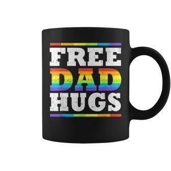 Free Dad Hugs Rainbow Lgbt Pride Month Fathers Day Coffee Mug - Monsterry