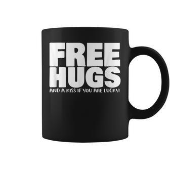 Free Hugs And A Kiss If You Are Lucky Hug Coffee Mug - Monsterry UK