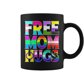 Free Mom Hugs Rainbow Flag Lgbtq Pride Month Cute Trans Coffee Mug - Seseable