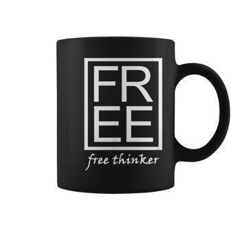 Free Thinker Novelty Minimalist Typography Fun Coffee Mug - Monsterry