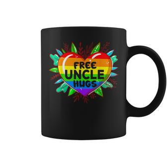 Free Uncle Hugs A Half Pride Lgbt Flag Heart Gay Lesbian Coffee Mug - Monsterry DE