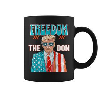 Freedom The Don 4Th Of July Patriotic American Flag Trump Coffee Mug - Monsterry DE