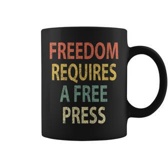 Freedom Requires A Free Press Vintage Media Coffee Mug - Monsterry