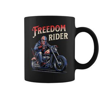 Freedom Rider Motorcycle American Flag Patriotic Usa Coffee Mug - Monsterry AU