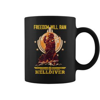 Freedoom Will Rain Game Platform Helldivers Hero For Men Coffee Mug | Mazezy UK