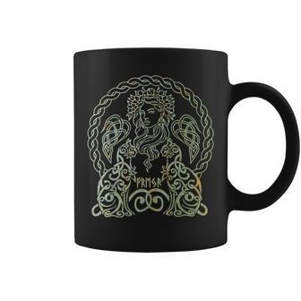 Freya Goddess Freyja Viking Norse Mythology Celtic Vintage Coffee Mug - Monsterry CA