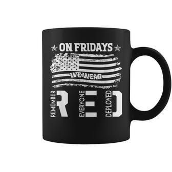 On Friday We Wear Red American Flag Military Supportive Coffee Mug - Monsterry AU
