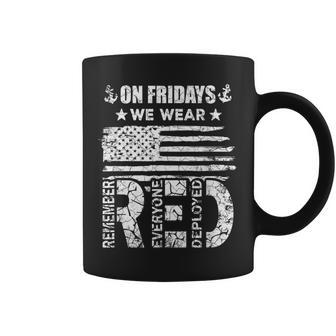 On Friday We Wear Red Friday Us Flag Military Supportive Coffee Mug - Monsterry AU
