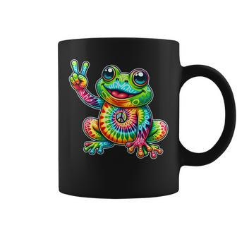 Frog Peace Sign Tie Dye Hippie Coffee Mug - Seseable