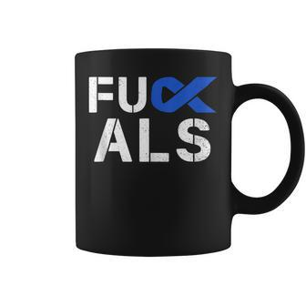 Fuck Als Awareness Month Blue Ribbon Support Squad Fighter Coffee Mug - Monsterry AU