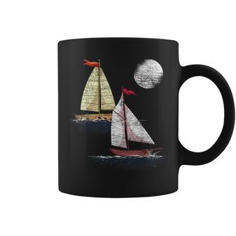 Full Moon Sea Sailboat Sail Ocean Nautical Sailor Sailing Coffee Mug - Monsterry AU