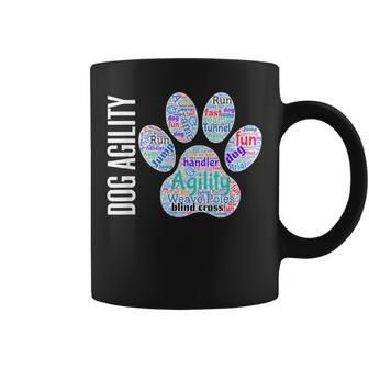 Fun Dog Agility Dog Agility Word Cloud Paw Shape Coffee Mug - Thegiftio UK