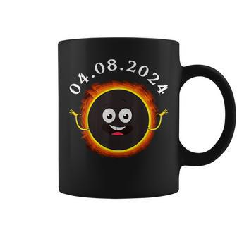Fun Total Solar Eclipse 2024 Usa Totality Moon Character Coffee Mug | Mazezy DE