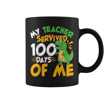 100 Days Of School Dinosaur 100Th Day Of School Boys Coffee Mug - Monsterry AU