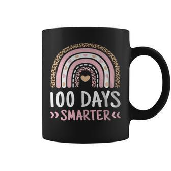 100Th Day Of School 100 Days Smarter Leopard Rainbow Coffee Mug - Monsterry DE