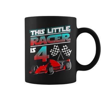 4Th Birthday Race Car 4 Yrs Old Boy Girl Racer Coffee Mug - Monsterry