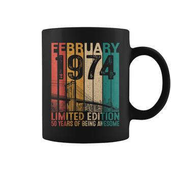 50 Years Old February 1974 Retro 50Th Birthday Coffee Mug - Seseable