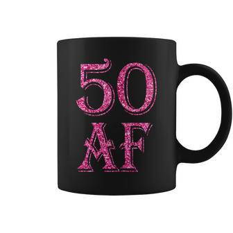 50Th Birthday 50 Af Pink 50 Years Old Coffee Mug - Monsterry