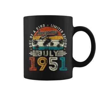 73 Years Old July 1951 Vintage 73Rd Birthday Men Coffee Mug - Monsterry