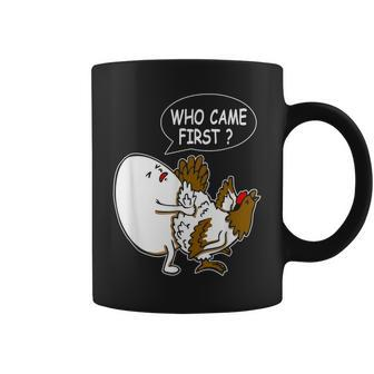 Adult Humor Jokes Who Came First Chicken Or Egg Coffee Mug - Seseable