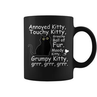 Annoyed Kitty Touchy Kitty Grouchy Ball Of Fur Kitty Coffee Mug - Seseable