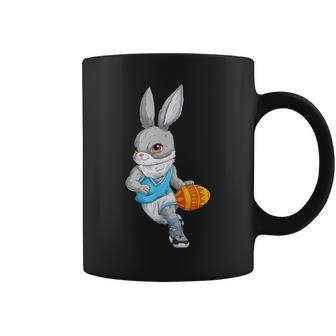 Basketball Player Happy Easter Bunny Holding Egg Coffee Mug - Seseable