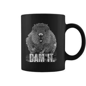 Beaver Pun Dam It Language Joke Beavers Rodents Lover Coffee Mug - Thegiftio UK