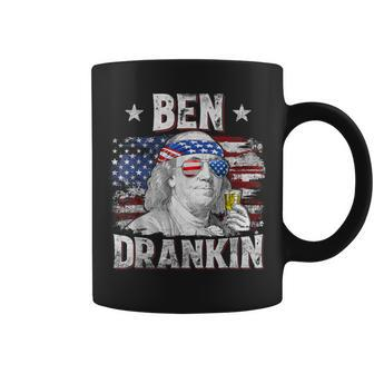 Ben Drankin 4Th Of July Usa Flag Drinking Beer Coffee Mug - Seseable