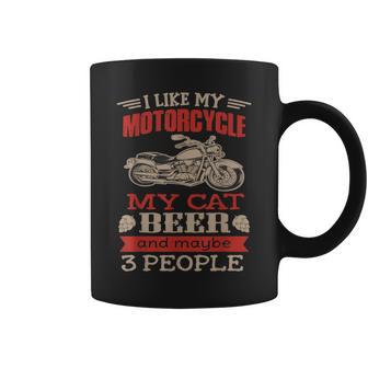 Biker I Like My Motorcycle Cat Beer Coffee Mug - Monsterry UK