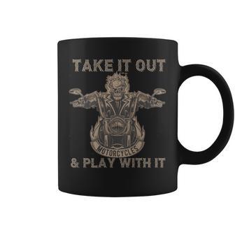 Biker Skeleton Motorcycle Rider Back Print Coffee Mug - Monsterry CA