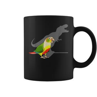 Birb Memes T-Rex Shadow Green Cheeked Pineapple Conure Coffee Mug - Monsterry DE