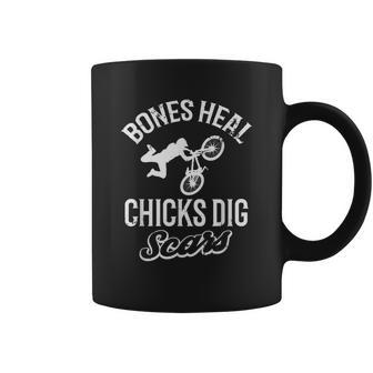 Bones Heal Chicks Dig Scars Bmx Biking Coffee Mug - Monsterry AU