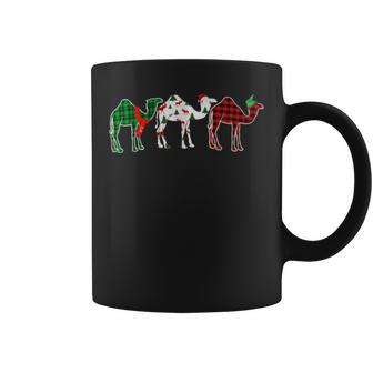 Camel Xmas Tree Lights Red Plaid Christmas Coffee Mug - Monsterry