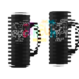 Cancun Mexico Palm Tree Colorful Typography Vacation Coffee Mug - Thegiftio UK