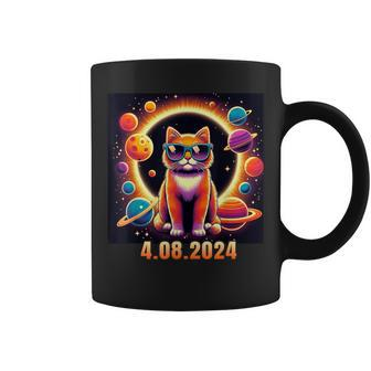 Cat With Glasses Solar Eclipse Coffee Mug | Mazezy