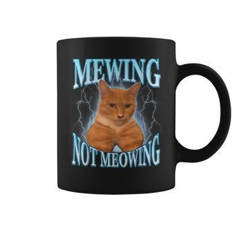 Cat Meme With Mewing Not Meowing Coffee Mug - Seseable