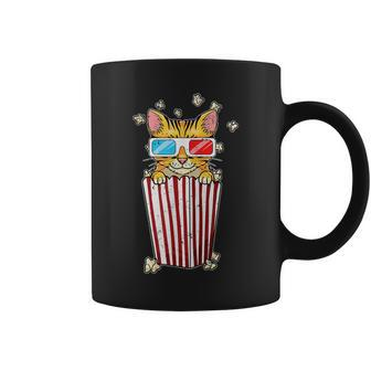 Cat Movies Pun Film Fan Movie Theater Popcorn Coffee Mug - Monsterry