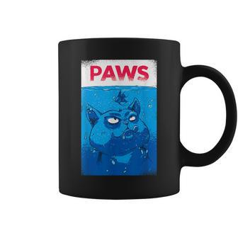 Cat Paws Shark Eating Fish Take On Shark Movie Coffee Mug - Monsterry AU