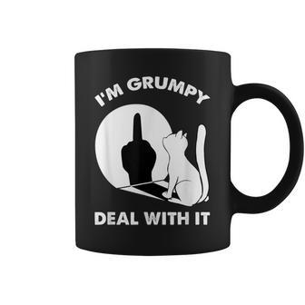 Cat Cat Shadow I'm Grumpy Deal With It Coffee Mug - Seseable