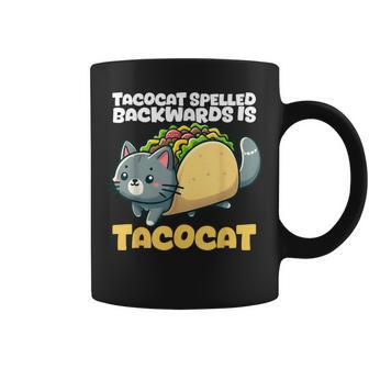 Cat And Taco Tacocat Spelled Backward Is Tacocat Coffee Mug - Seseable