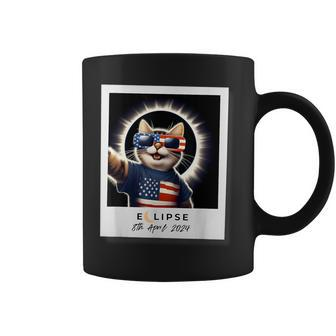 Cat Taking A Selfie With Total Solar Eclipse 2024 Coffee Mug - Seseable