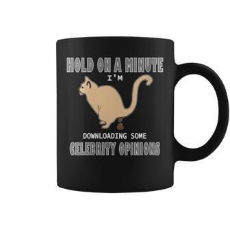 Celebrity Opinions Cat Pooping Anti Hollywood Humor Coffee Mug - Monsterry CA